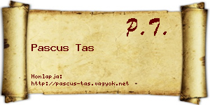 Pascus Tas névjegykártya